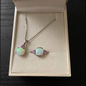 Elegant Opal and Amethyst Jewelry Set